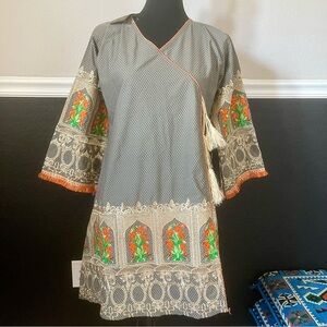 Pakistani Indian Festive Kurta Dress Style Casual Party Wear Full of Embroidery